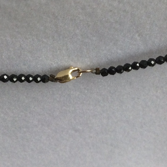 14K Black Spinel & Pearl Necklace - Picture 4 of 5
